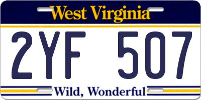 WV license plate 2YF507