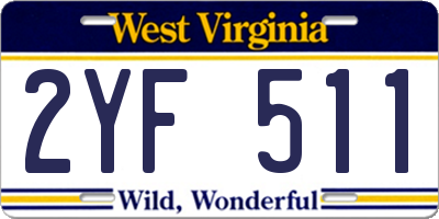 WV license plate 2YF511