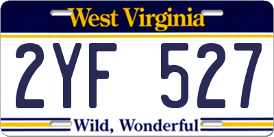 WV license plate 2YF527