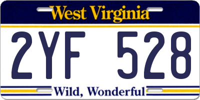 WV license plate 2YF528