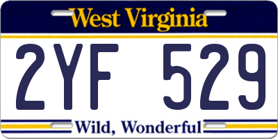 WV license plate 2YF529