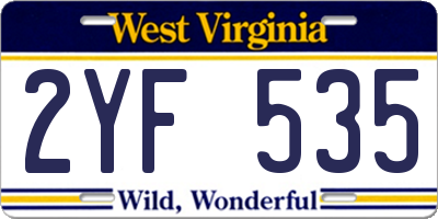 WV license plate 2YF535