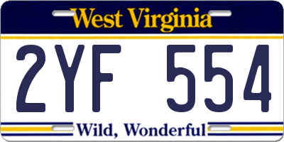 WV license plate 2YF554