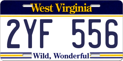 WV license plate 2YF556