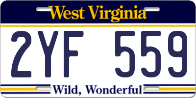 WV license plate 2YF559