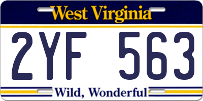 WV license plate 2YF563