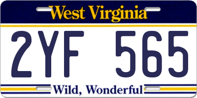 WV license plate 2YF565