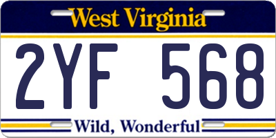 WV license plate 2YF568