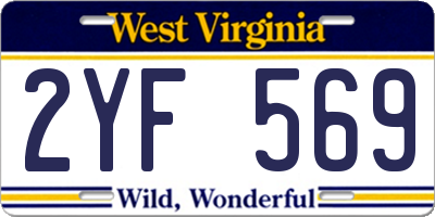 WV license plate 2YF569