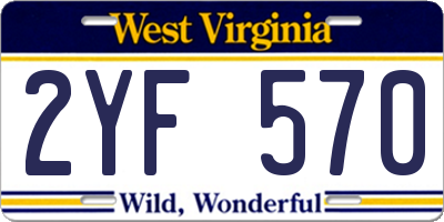 WV license plate 2YF570