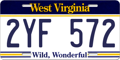 WV license plate 2YF572