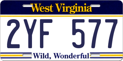 WV license plate 2YF577