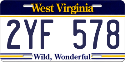 WV license plate 2YF578