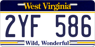 WV license plate 2YF586
