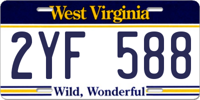 WV license plate 2YF588