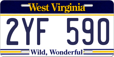 WV license plate 2YF590