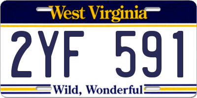 WV license plate 2YF591