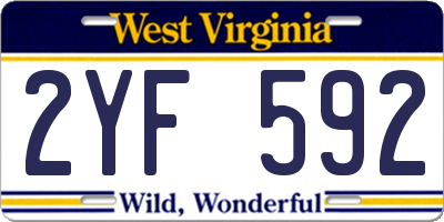 WV license plate 2YF592