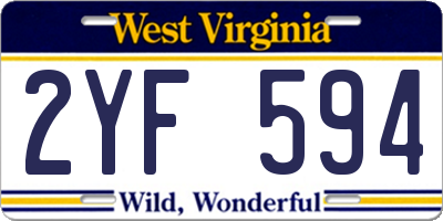 WV license plate 2YF594