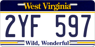 WV license plate 2YF597