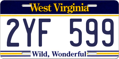 WV license plate 2YF599