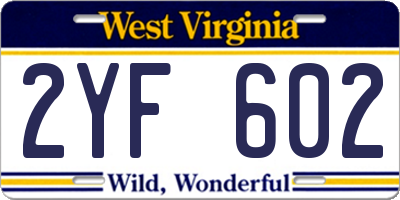 WV license plate 2YF602