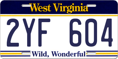 WV license plate 2YF604