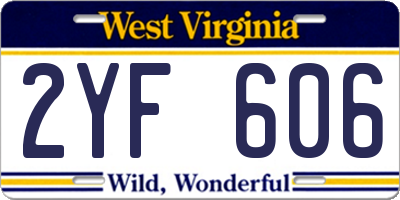 WV license plate 2YF606