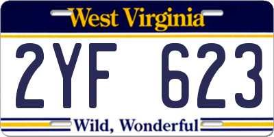 WV license plate 2YF623