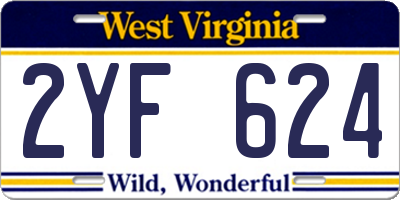 WV license plate 2YF624