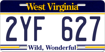 WV license plate 2YF627