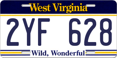WV license plate 2YF628