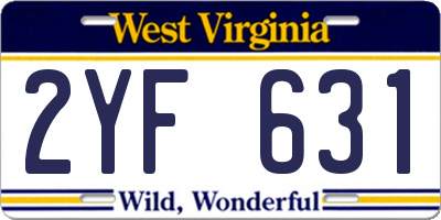 WV license plate 2YF631