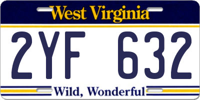 WV license plate 2YF632
