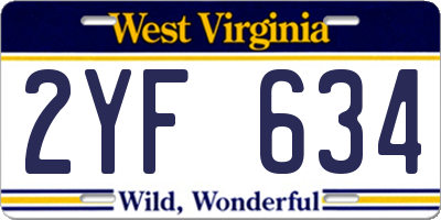 WV license plate 2YF634