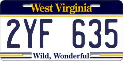 WV license plate 2YF635