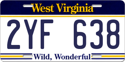 WV license plate 2YF638