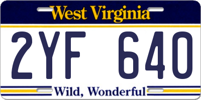WV license plate 2YF640