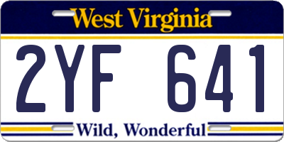 WV license plate 2YF641