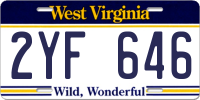 WV license plate 2YF646