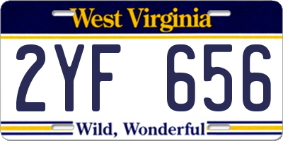 WV license plate 2YF656