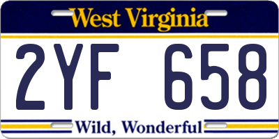 WV license plate 2YF658