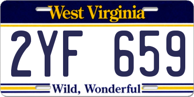 WV license plate 2YF659