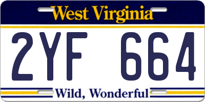 WV license plate 2YF664
