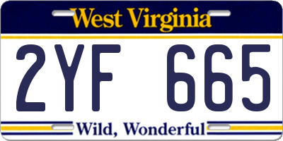 WV license plate 2YF665