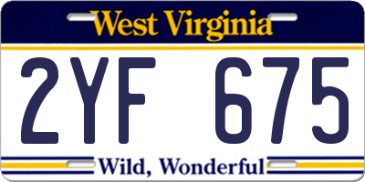 WV license plate 2YF675