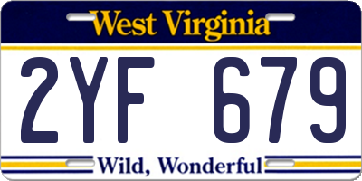 WV license plate 2YF679