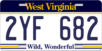 WV license plate 2YF682