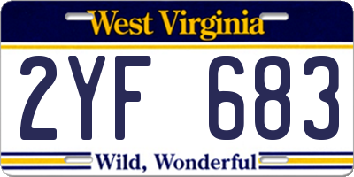 WV license plate 2YF683