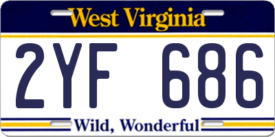 WV license plate 2YF686